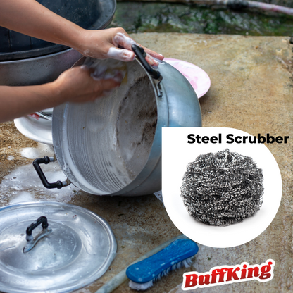 Buffking Steel Scrubber For Kitchen -  12 Pcs Pack