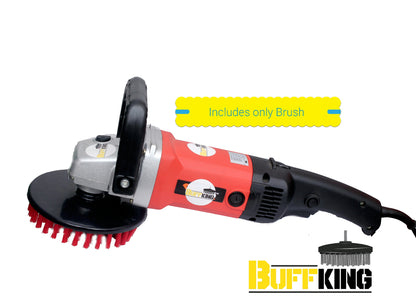 Buff King Cleaning DISC Pad Brush - 7 Inches (RED- MEDIUM Bristles) for Leather , Sofas ,Furniture stains , Glass stains , Car seats ,Car mats, Regular home carpets