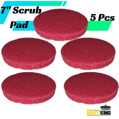 BUFFKING Disc Scrub Pad 7" (RED) Medium Density  - Pack of 5 Pc