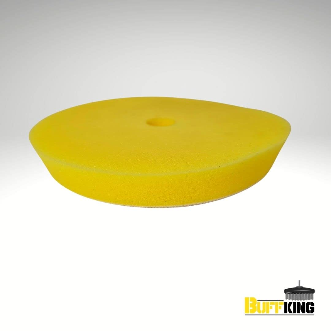 BUFFKING Pro Detailing Foam Pad 7"– Yellow for Polishing -01 Pc- Attached with Polisher Machines