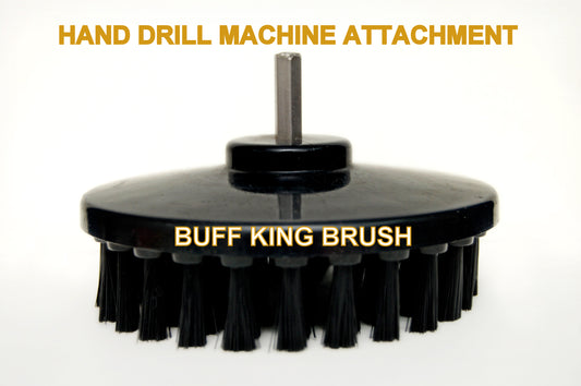 BUFFKING Plastic Cleaning Drill Brush - 5.25 Inches (Black) Hard Bristles