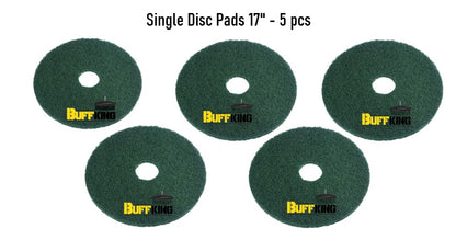 BUFFKING Polishing pad 17 Inches Attached with Single Disc Floor Scrubber & Polisher Machine - Green For Cleaning(Pack of 5)