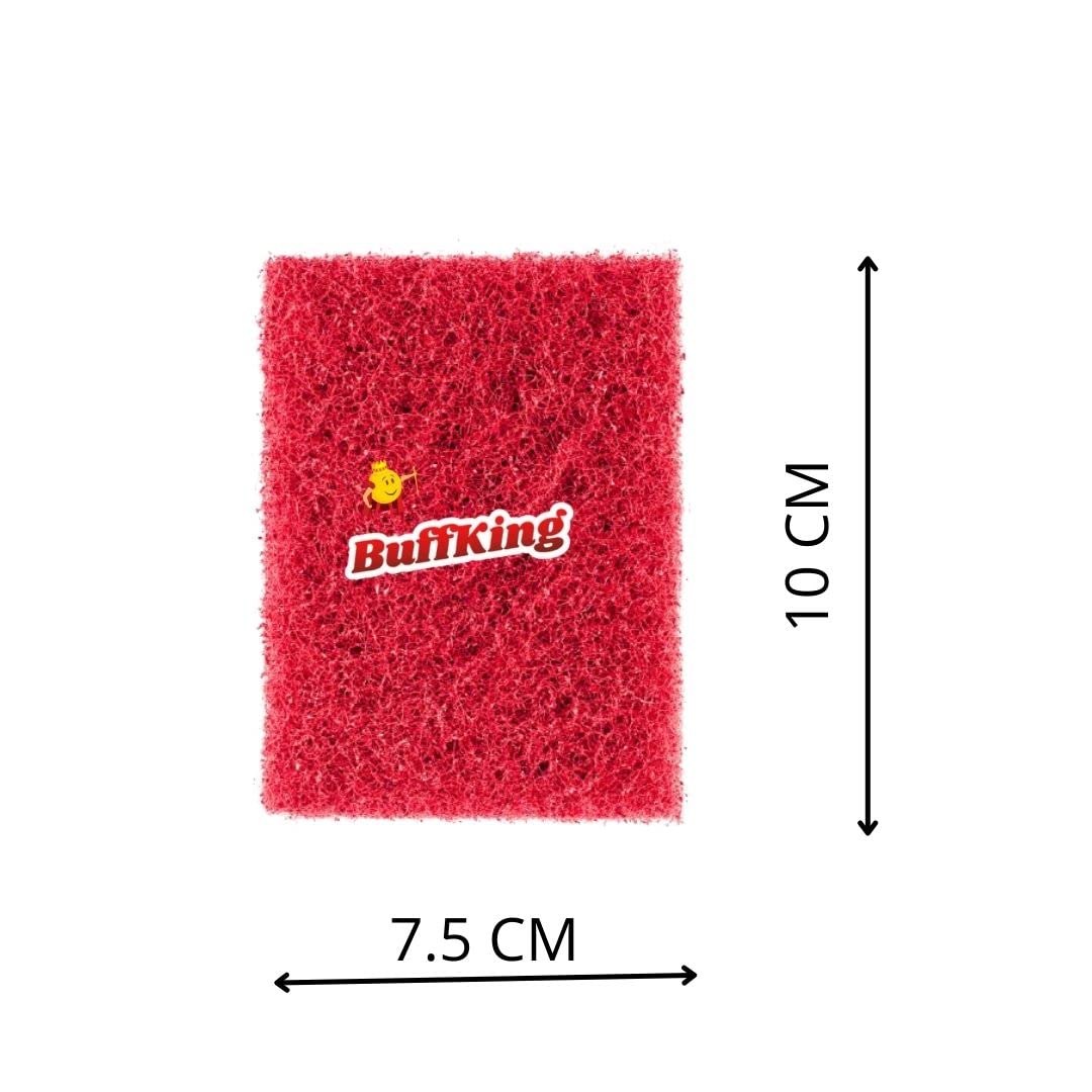 BUFFKING Heavy Duty Red Hard SCRUB PAD For Cleaning Kitchen Utensils -01 Pc