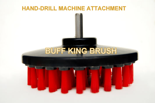 BUFFKING Plastic Cleaning Drill Brush (5.25 Inches, Red)