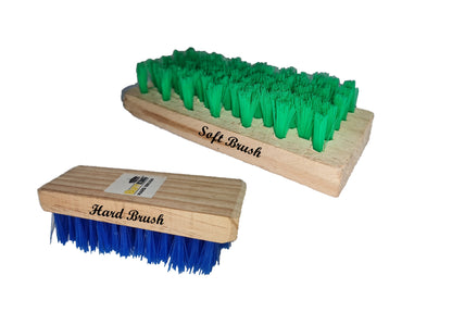 BUFFKING Cloth/General Cleaning Wooden Brush - 2 Pcs : Soft & Hard Bristle