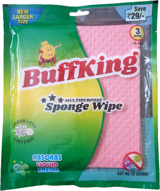 BUFFKING 3 Pcs Sponge Wipe for Cleaning Kitchen Counter Tops,TableTops,Kitchen Stoves Mirrors,Taps ,Etc