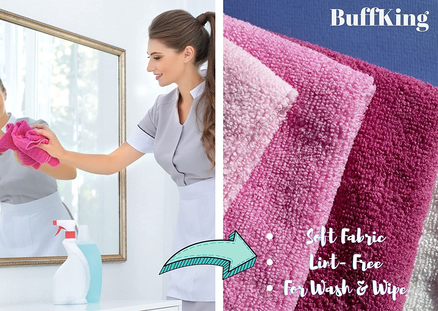 BUFFKING 6 Pcs Sponge Wipe for Cleaning Kitchen Counter Tops